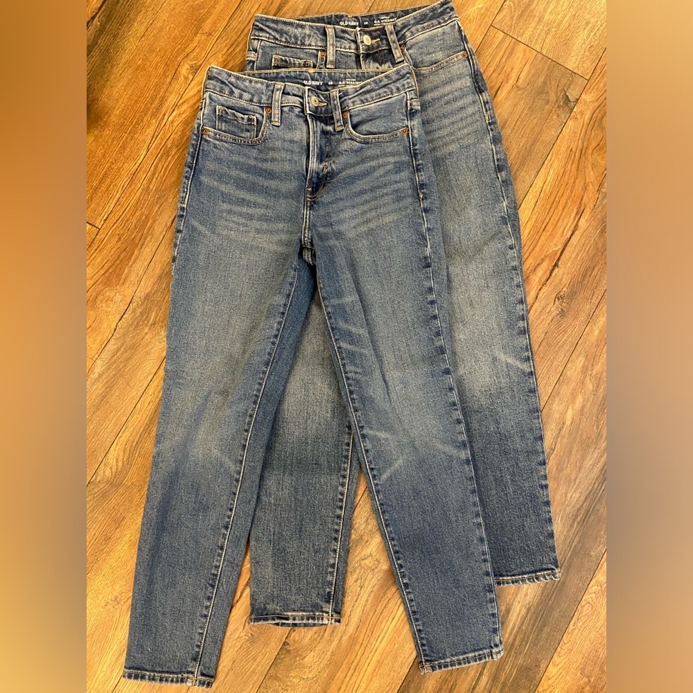 2x Old Navy High Waisted OG Straight Ankle Jeans